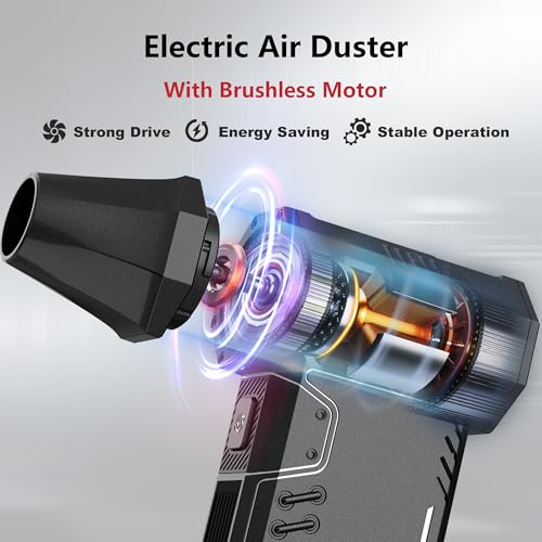 SDFM Compressed Air Duster - 180,000 RPM Snow Blower - with Brushless Motor, 3-Gear Adjustable Air Duster - for Keyboard, PC, Car, Air Bed, and Home Cleaning (X15) by SDFM - Image 3