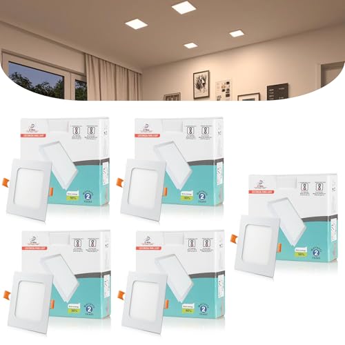 Image of D'Mak 8 Watt Square LED Conceal Panel Light for POP & False Ceiling - Natural White (Pack of 5)