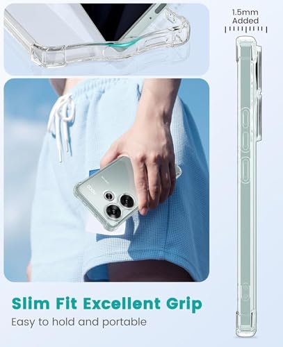 Image of BOXXO Flexible Back Cover for Mi Redmi 13 5G | Back Cover Transparent Clear Shockproof Case Four Corner Protection | Slim Protective Mobile Phone Cover for Mi Redmi 13 5G