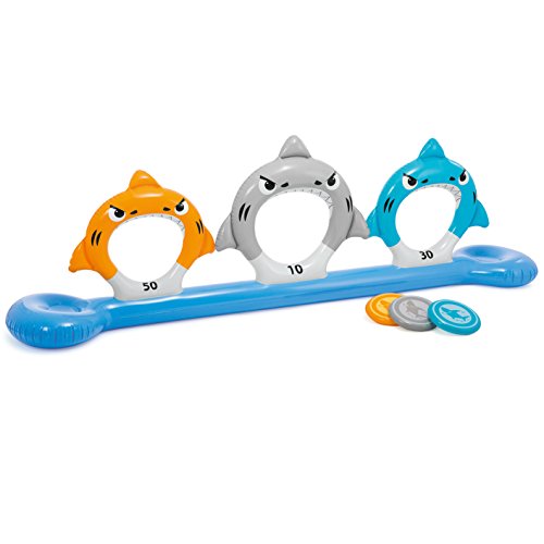 Intex Feed The Sharks, Inflatable Disk Toss for Land & Water, 105” X