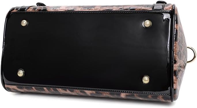 Genuine leather cowhide crocodile-pattern Boston women's handbag crossbody-bag detachable shoulder strap - Image 8