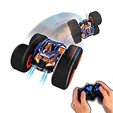 Fácil control remoto: con una frecuencia libre de interferencias de 2,4 GHz, sus hijos pueden jugar con varios autos de acrobacias al mismo tiempo dentro de un auto RC de 164 pies con faros LED brillantes para jugar de noche. Diseñado con neumáticos de esponja duraderos antichoque, el coche rc rock crawler se adapta a interiores y exteriores como playas de arena, humedales, praderas, etc.