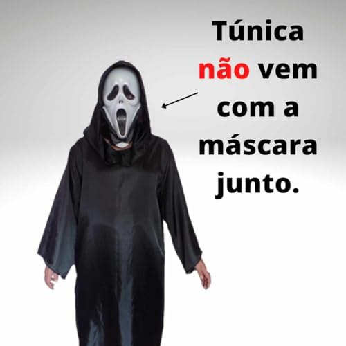 Fantasia Halloween Pânico Infantil C/Foice Máscara Túnica Animafest