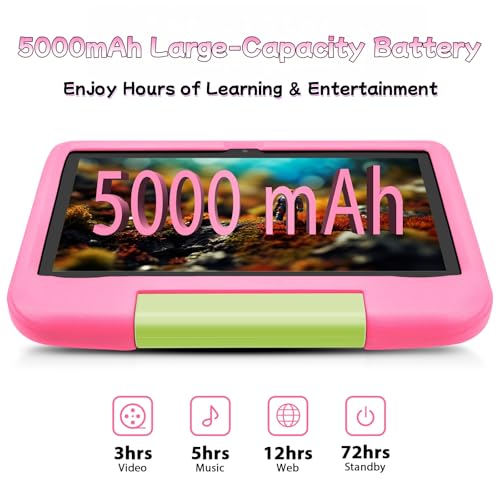 Image of Kids Tablet - 10.1 inch Android 15 Tablet for Kids with 8GB RAM 64GB Storage, WiFi 6, Octa-Core CPU, Parental Control, Pre-Installed Kids Apps, 5000mAh Battery, EVA Case - Tablets for Children Ages 3-15