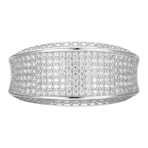 Mens Moissanite Wedding Band 925 Sterling Silver 2ct D Color VVS1 Clarity 217 Round Cut Lab Created Stone Promise Ring Engagement Band Gift for Him Size 7-14