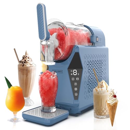 Image of Olsen & Smith Slushie Machine Drinks Chiller & Soft Serve Ice Cream Dispenser Frozen Drink Cocktail Sorbet Milkshake Iced Coffee Whippy Frappe Slushy Maker Machine for Home Kitchen Blue