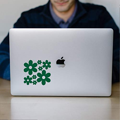 Image of Groovy Daisy Flower (Green) (Set of 2) Premium Waterproof Vinyl Decal Stickers for Laptop Phone Accessory Helmet Car Window Bumper Mug Tuber Cup Door Wall Decoration