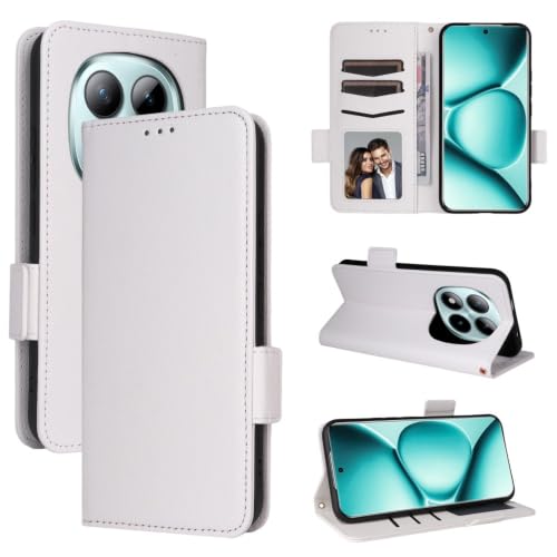 Étui cuir Xiaomi Redmi Note 14 Pro Plus grainé blanc avec clapet de protection magnétique