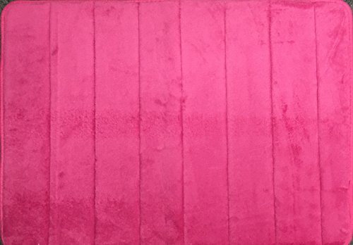 Pink Memory Foam Bath Mat - Incredibly Soft Absorbent Rug Sets - Non-Slip and 17 x 24 inches - Use for Kitchen or Bathroom
