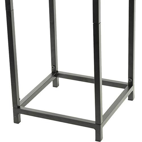 Koyal Wholesale Modern Flower Stand, Metal Floral Pedestal Stand for Wedding Centerpieces, Suitable for Indoor Outdoor Party, Simple Square Pillar Design for Vases (Black, 29 x 10-Inch)
