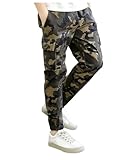 Boys' Camo Cargo Pants, Elastic Waistband, Outdoor Lifestyle, Hiking, Climbing, Joggers, Baggy Trousers, 7-16 Years (US, Age, 11 Years, 12 Years, Camo)