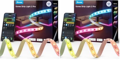 Image of Govee RGBWWIC LED Strip Light 2 Pro 32.8ft, Smart Control, APP, WiFi (Pack of 2)