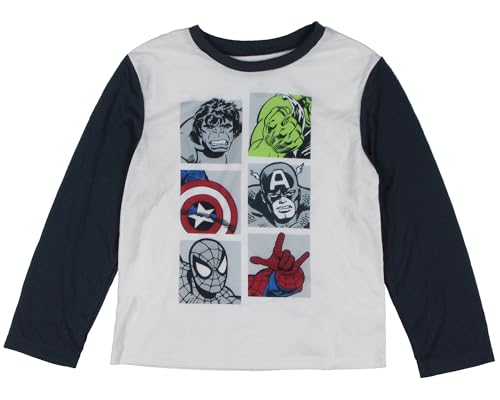 Centric Brands Avengers Pajamas Kid's Avengers Superhero Icons AOP Print 2-Piece Long Sleeve Jersey PJ Pant Set Boys Girls (8) Multicolored3