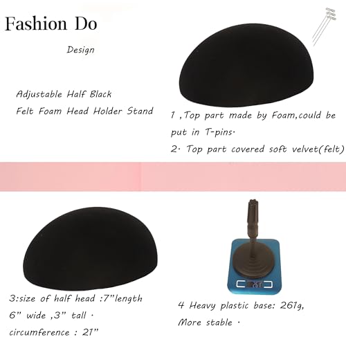 FASHION DO Deluxe Wig Travel Box or Makeup Case Compact Durable in Black and adjustable velvet styrofoam wig head holder with suction cup (Wcase-5) by FASHION DO - Image 5