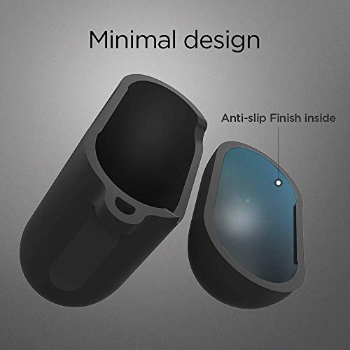 Spigen Silicone Fit Designed For Apple Airpods Case Cover For Airpods 1 & 2 [Front Led Not Visible] - Black #TOP7