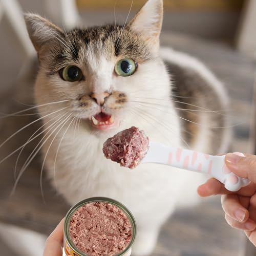 Cuillère de nourriture humide pour chat oruola, ouvre-boîtes silicone et mini spatule à pâtée
