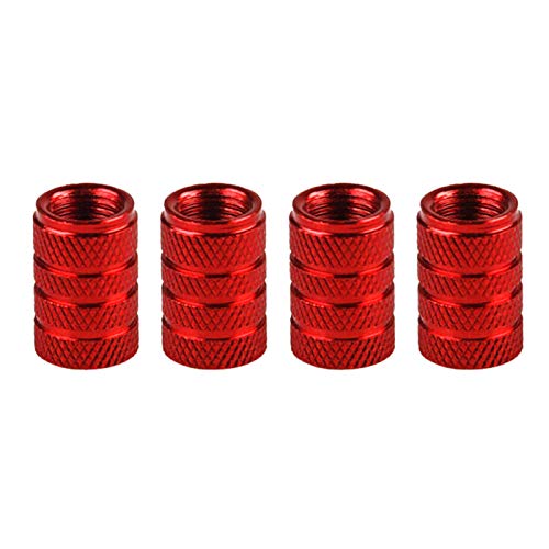 WFZ17 Lot de 4 bouchons de valve de pression d'air pour pneu de voiture ou vélo Rouge Cover