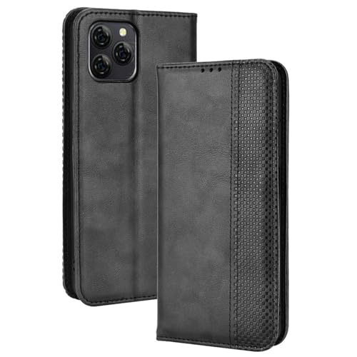Lucyliy Case Compatible with Blackview A95, PU Leather flip Cover Compatible with Blackview A95 Phone Case Black