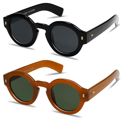 Image of VANLINKER Vintage Round Polarized Sunglasses for Women Men Trendy Shades Retro Circle Sun Glasses VL9743
