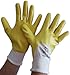 Produktbild Nitril Handschuhe 12 Paar Gr. 10 Baumwollhandschuhe Nitrilbeschichtung gelb/weiß Arbeitshandschuhe