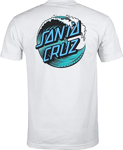 Santa Cruz Men's S/S T-Shirt Wave Dot Skate T-Shirt - White, Size: Large #TOP2