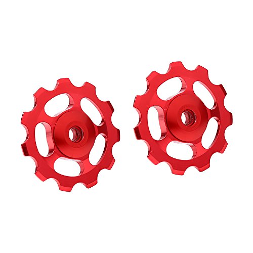 2 peças de polia de desviador, liga de alumínio 11T CNC Derailleur Jockey Wheel Guide Polia conjunto