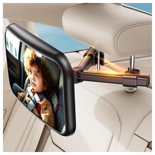 Autospiegel Baby Rücksitz Spiegel Rückbank: Spiegel Auto Baby Rückbank mit Haken Clip, 100% Bruchsicherer & 360° Drehbar Rücksitzspiegel, Babyspiegel Erstausstattung & Auto Zubehör für KFZ Kopfstütze