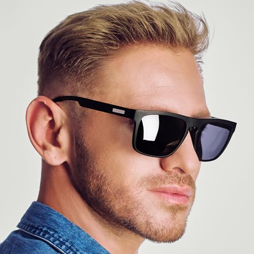 ZENOTTIC Polarized Sunglasses Men Square: Unbreakable TR90 Frame Carbon Fiber Temple UV400 Protection Sun Glasses for Driving2