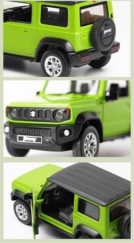 Image of 1:32 Scale Suzuki Jimny Diecast Model Car - Metal Toy Car with Openable Doors, Hood & Trunk, Pull Back Action, Realistic Miniature Off-Road Vehicle for Kids & Collectors [Green Color]