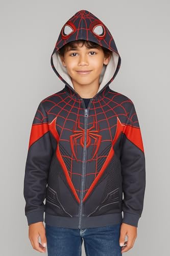 Marvel Spider-Man 2 Miles Morales Venom Boys Full Zip Up Hoodie for Big Kids (Size: 8-20)2