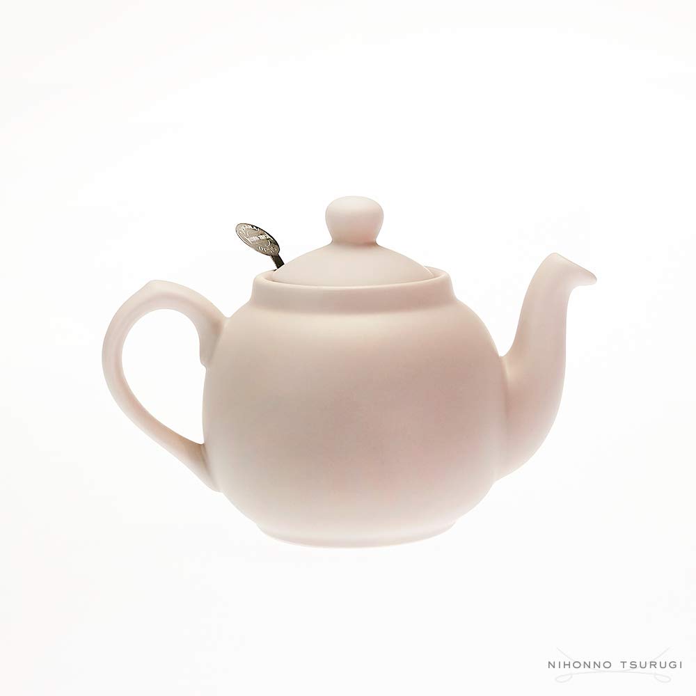 KitchenCraft London Pottery Tetera Pequeña con Colador Incorporado de Cerámica, 600 ml (2 Tazas) - Rosa