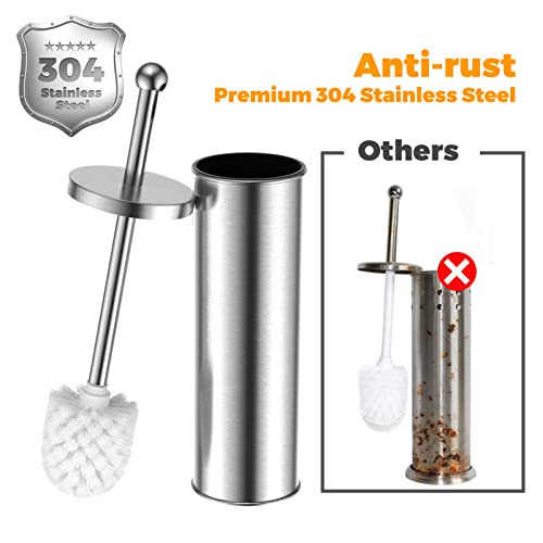 Jiga Toilet Brush And Holder, Stainless Steel Toilet Bowl Brush, Bathroom Toilet Bowl Scrubber Brush With Stiff Bristles For Deep Cleaning #TOP5