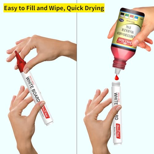 Image of Soni Officemate Whiteboard Marker Ink - 100ml | Pack of 4 (Red) |Bright, Smooth & Long-Lasting Ink | Easy Wipe, Eco-Friendly