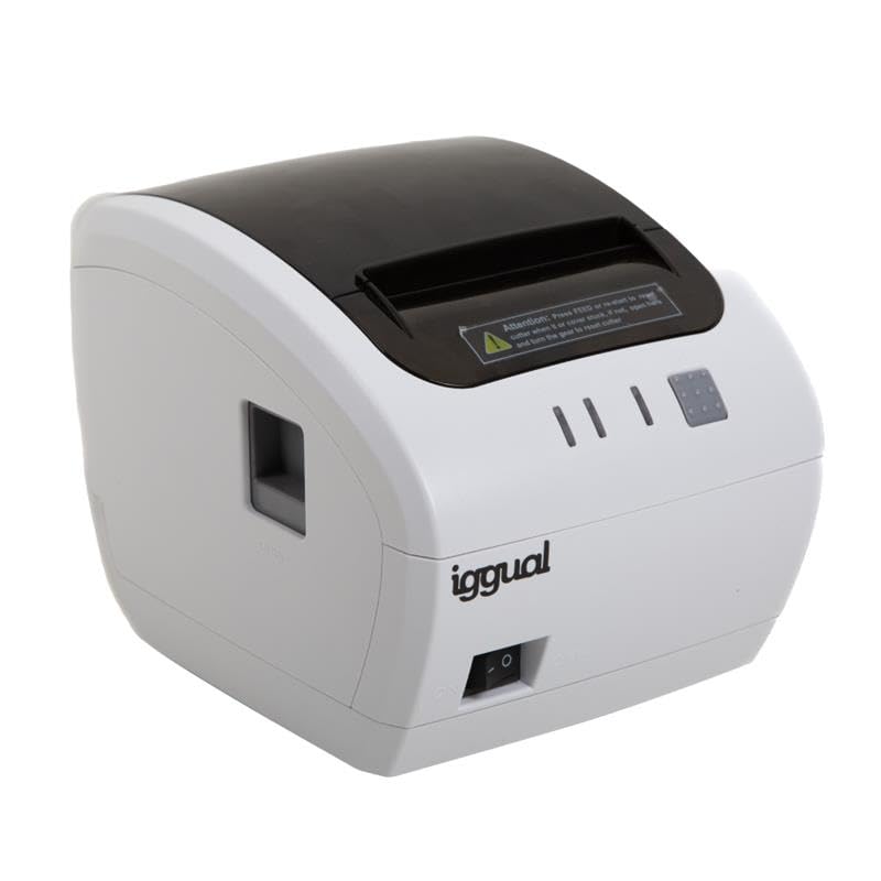 iggual-TP Easy 80W USB- Impresora Térmica de Tickets y Recibos 80 mm para TPV/POS- USB + RJ11-230 mm/s- Corte Automático- Comercios, Restaurantes, Retail- Compatible Windows/Android/macOS- Blanca