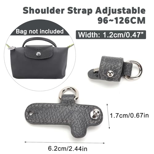 AIDUCHO Strap for Longchamp Mini Bag, Leather Adjustable Crossbody Bag Strap Replacemen, Purse Shoulder Straps Kit2