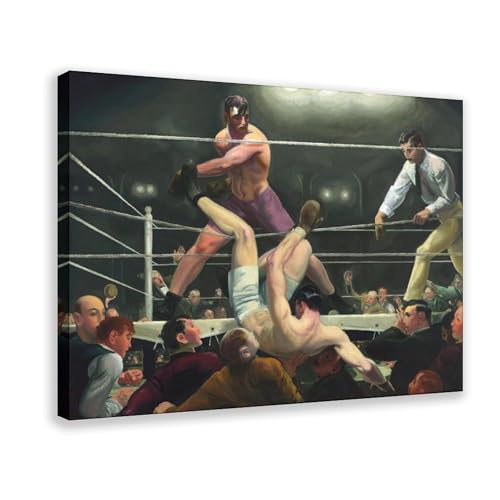 Impression sur toile Dempsey et Firpo de George Bellows cadre deco bureau 30x45 cm