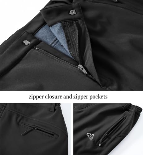 YSENTO Mens Waterproof Walking Fleece Lined Trousers Winter Thermal Ski Hiking Outdoor Overtrouser - Image 6