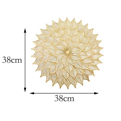 Set de table doré creux chrysanthème Ø38 cm chic pour table de fête - 4