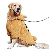 SHUUMEEKA中型犬 大型犬 冬服 フリース 犬の服 変身服 コスチューム 秋冬 犬服 パーカー 裏ボア もこもこ 柴犬 秋田犬 中大型犬 tシャツ 犬洋服 コート フード付き ドッグウェア スキーウェア 暖かい 保温 防寒 脱毛保護 お散歩お出かけ服 (Bトラ, S)