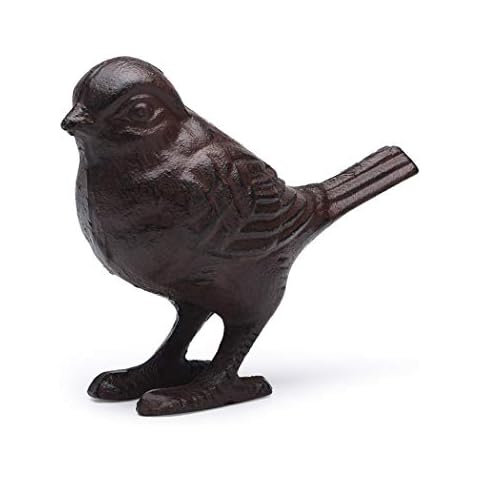 BRASSTAR Rustic Cast Iron Bird Statue Farmhouse Home Garden Desktop Decor Doorstop Collectible Figurines Gift Retro Rust Color TQGJPT284 Cover