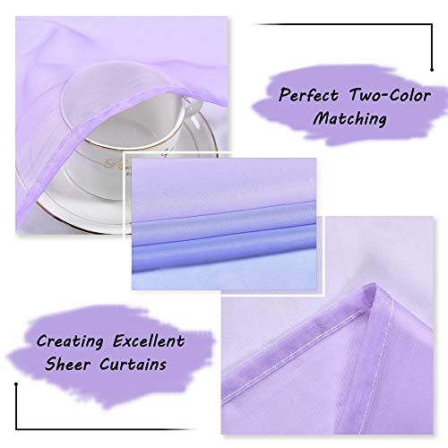 Ombre Curtains Purple And Blue Sheer Curtains For Girls Bedroom Decor Set Of 2 Panels Grommet Sheer Window Voile Ombre Rainbow Colorful Teen Curtains For Playroom 52 X 72 Inch #TOP3