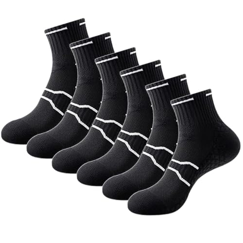 Men's Performance Basketball Quarter Socks Cushioned Ankle Athletic Socks for Cycling, Hiking, and Running
