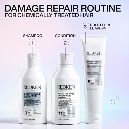 6. Bild von Redken Pflegendes Haarshampoo mit intensivem Schutz vor Farbverlust, Konzentrierte All-In-One Formel, Acidic Bonding Concentrate Shampoo 300 ml (1er Pack)
