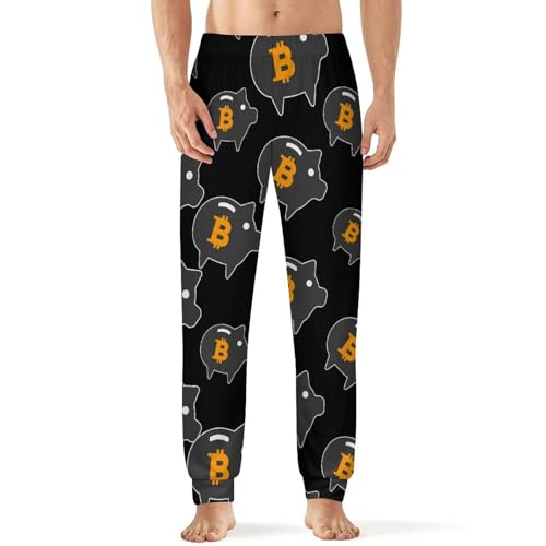 Piggy Bitcoin Men's Pajama Pants Soft Lounge Bottoms With Pocket Sleep Pants Loungewear
