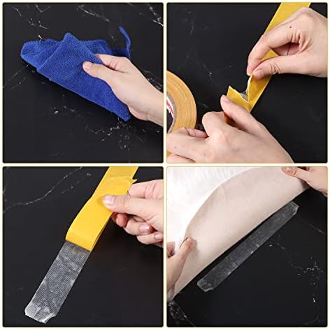 KINBOM 1 roll Double Sided Tape Heavy Duty, 1.18inch x 66ft(20m) Super Sticky Clear Tape Fabric Double Sided Adhesive Tape Strong Wall Double Sided Tape with Fiberglass Mesh for Walls
