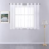 Besonderes Design: Jeder Voile Gardine hat 8 Metallösen, deren Innendurchmesser 4 cm beträgt. Mit 8 Metallösen kann man die Ösenschals einfach an Gardinenstange aufhängen und schieben.