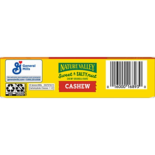 Image of Nature Valley Sweet and Salty Nut Granola Bars, Cashew, 6 Bars, 7.2 oz (Pack of 6)