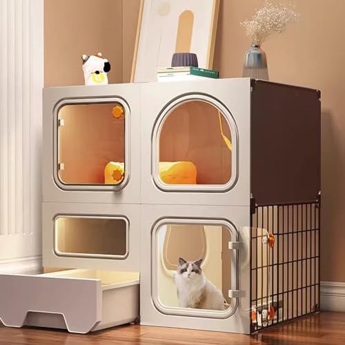 Parc pour petits animaux et chats appartement propre grâce au bac fermé DIY