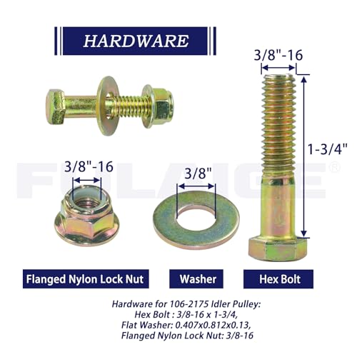 FULAIGE 3 Pack 132-9420 Idler Pulley Replaces Toro 132-9420 Flat Idler Pulley, Toro 106-2175 Flat Idler Pulley for Toro Timecutter SS5000 SS4235 MX5060 Z4200 SS4235 42\" 50\" Riding Mower - Thumbnail 5