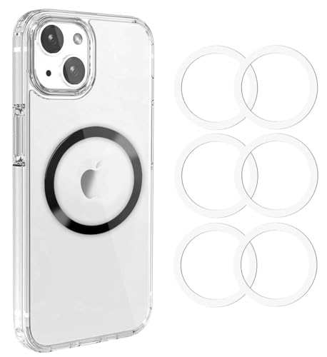 Jeluse 6 Pack Universal Metal Rings Compatible with Magsafe Sticker/iPhone/Samsung/Android All Cellphones, Magnetic Ring for Phone Cases & Wireless Charging